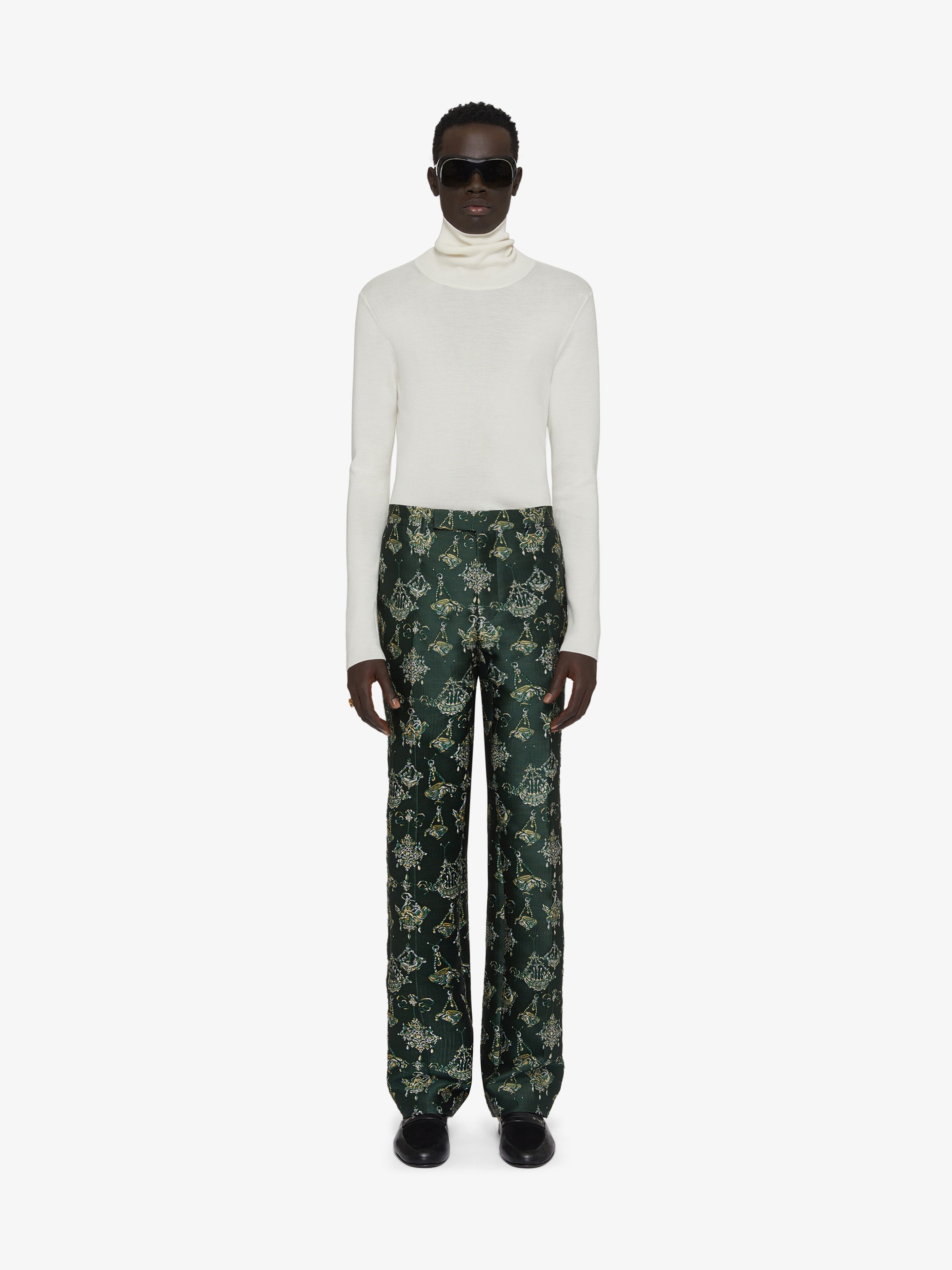 SLIM FIT TAILORED PANTS IN CHANDELIER JACQUARD - 2