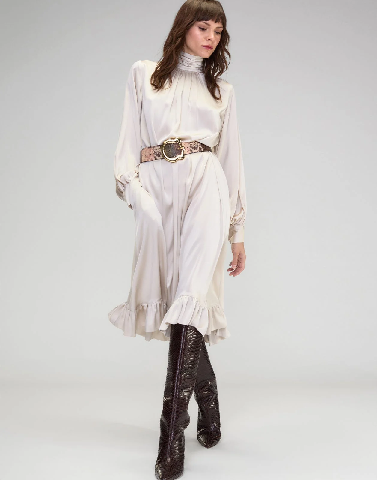 Monroe Silk Charmeuse Dress - 1