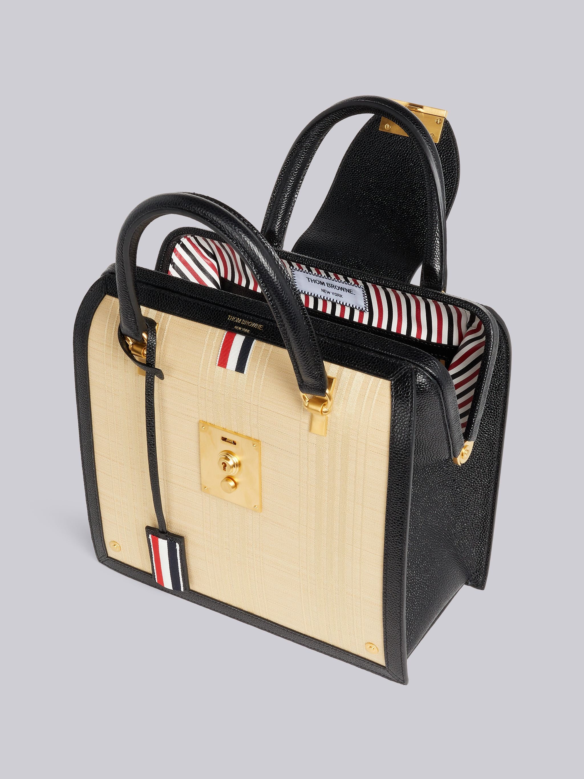 Sand Horse Hair Contrast Leather Frame Mrs. Thom Jr. Bag - 5
