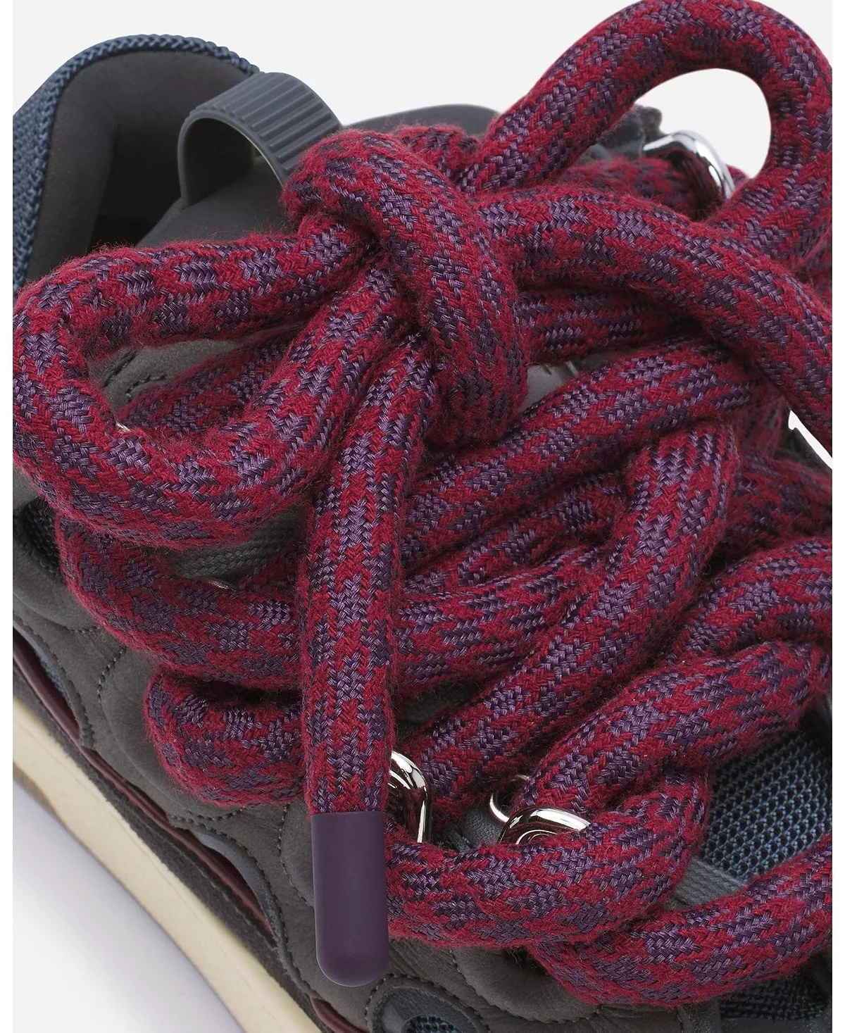 Women's Curb Sneakers in Leather with Snake Laces - 6