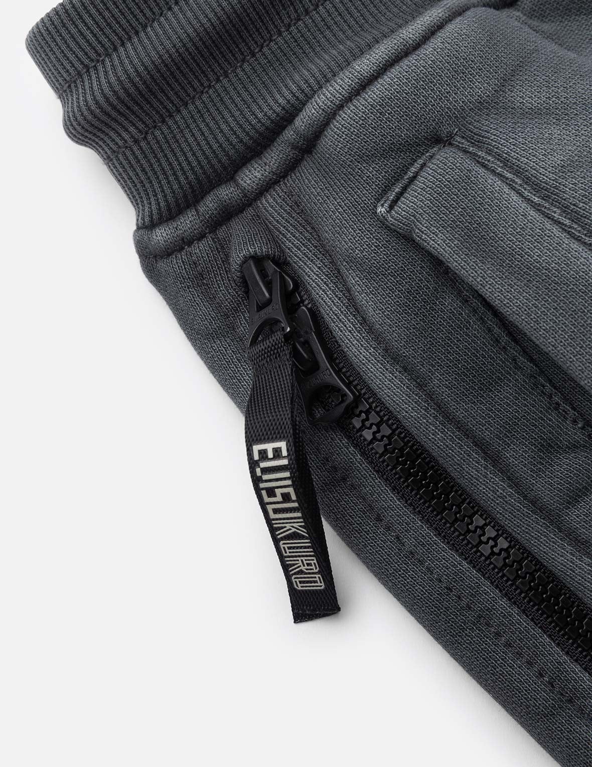Garment Dyed Logo Print Side Zip Relax Fit Sweatpants - 10
