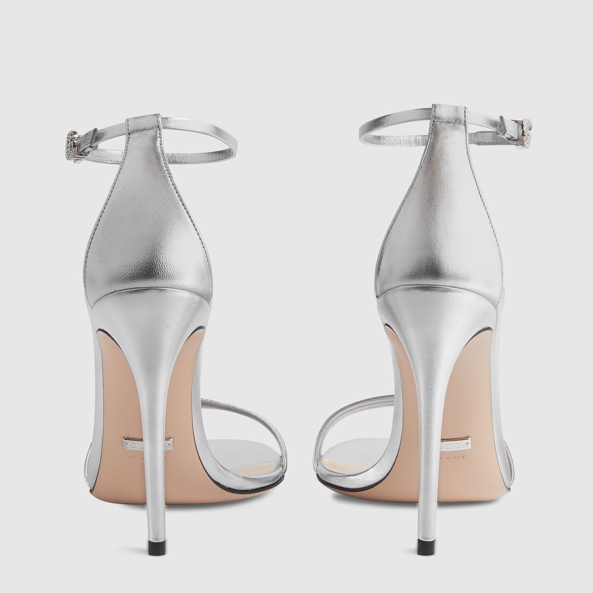 Women's heeled metallic sandal - 3