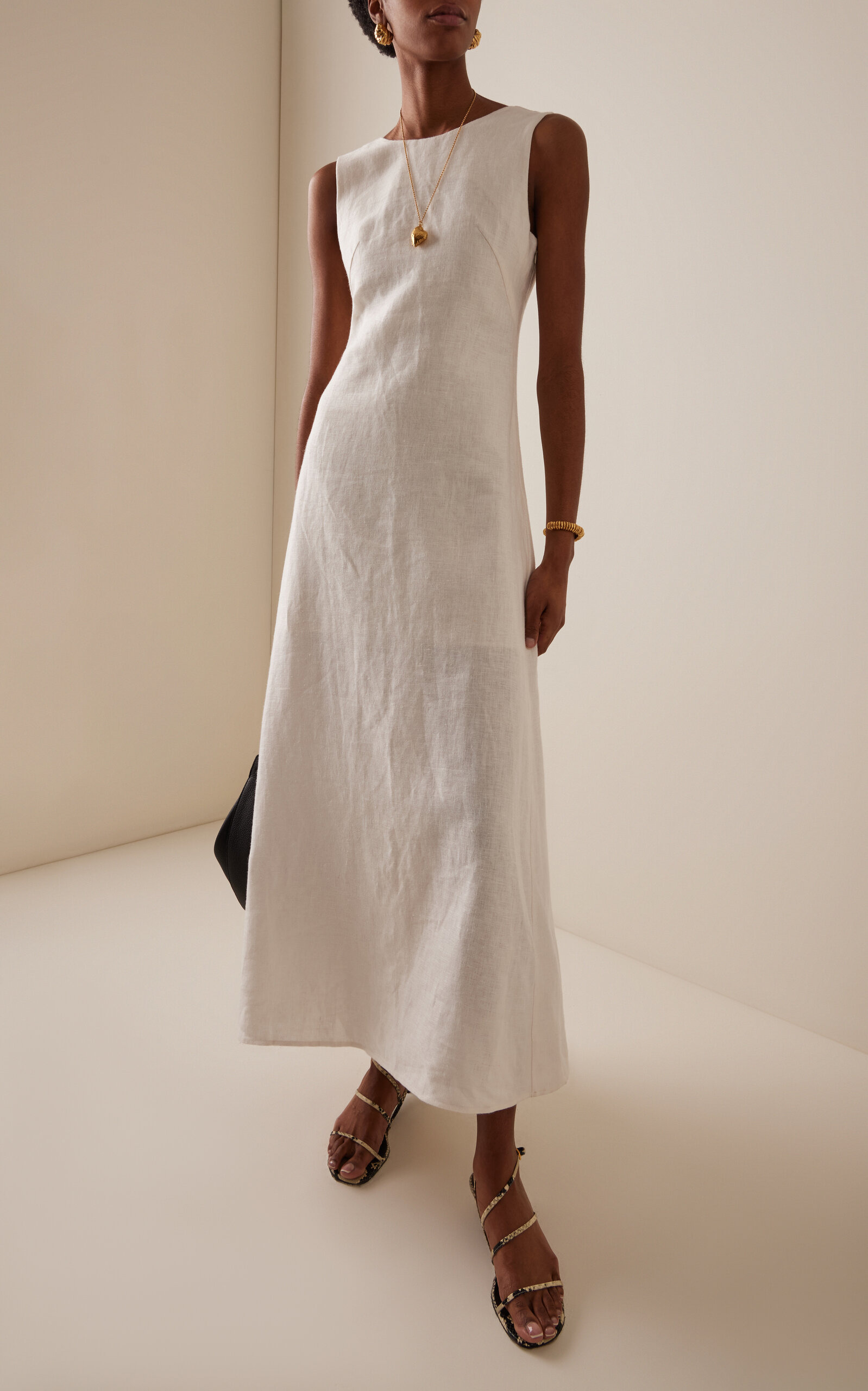 Matilda Open-Back Linen Maxi Dress white - 2