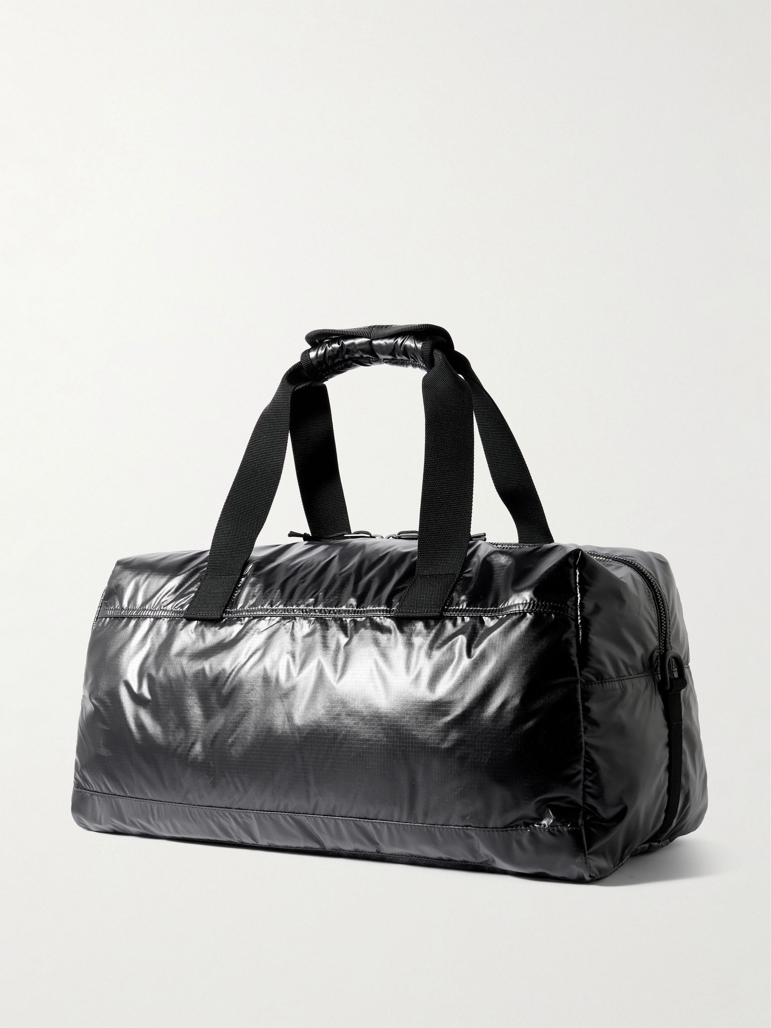 Logo-Print Glossed Nylon-Ripstop Duffle Bag Black - 3
