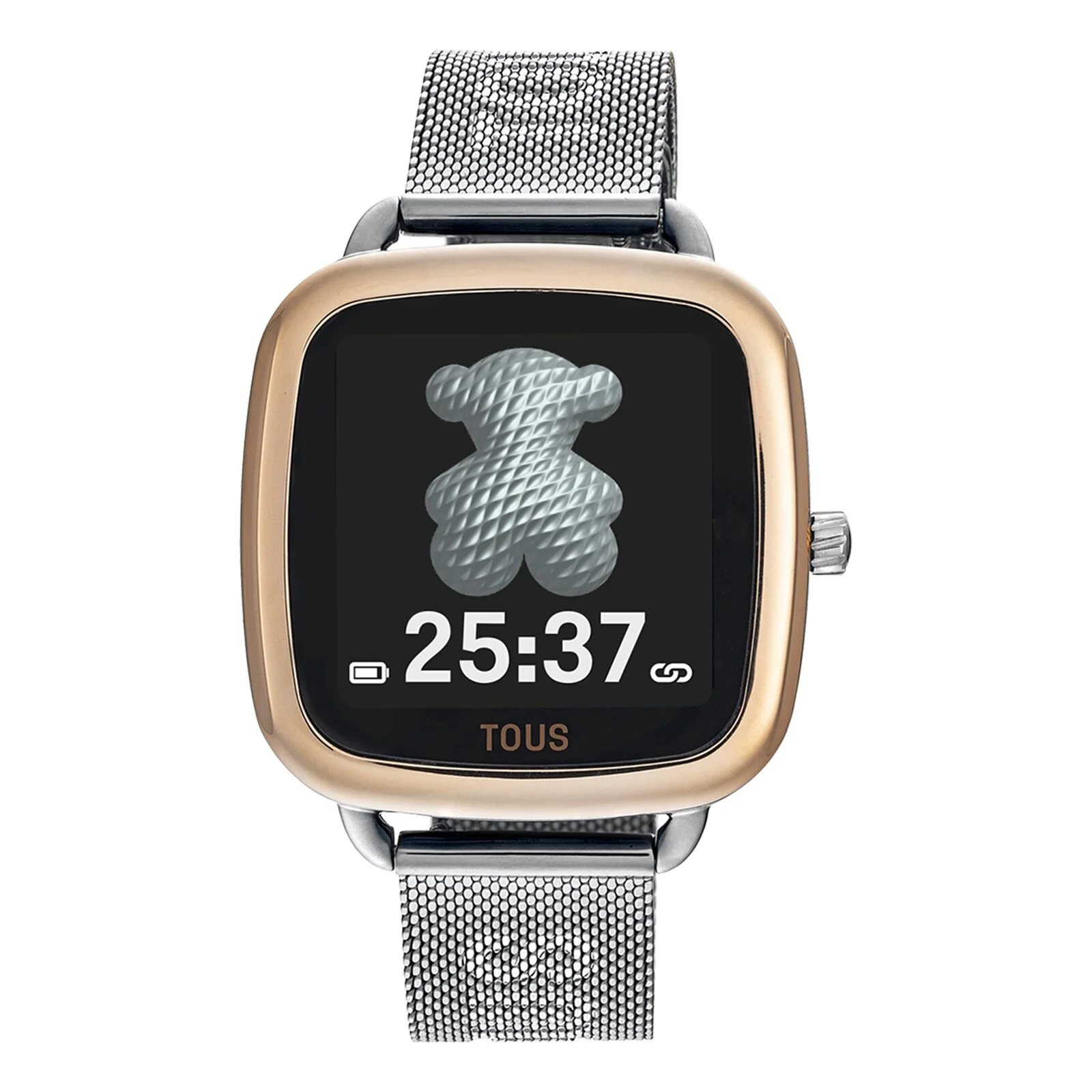 D-Connect pink IPRG steel Smartwatch with steel bracelet - 1