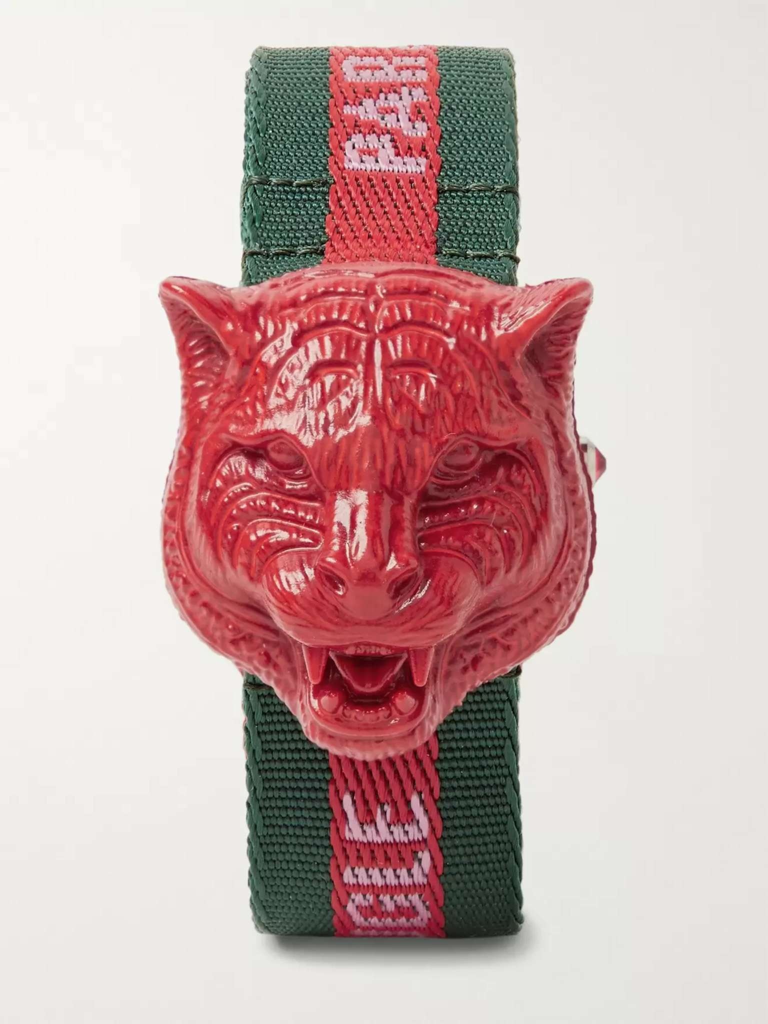 Tiger's Head Resin and Grosgrain Watch - 5