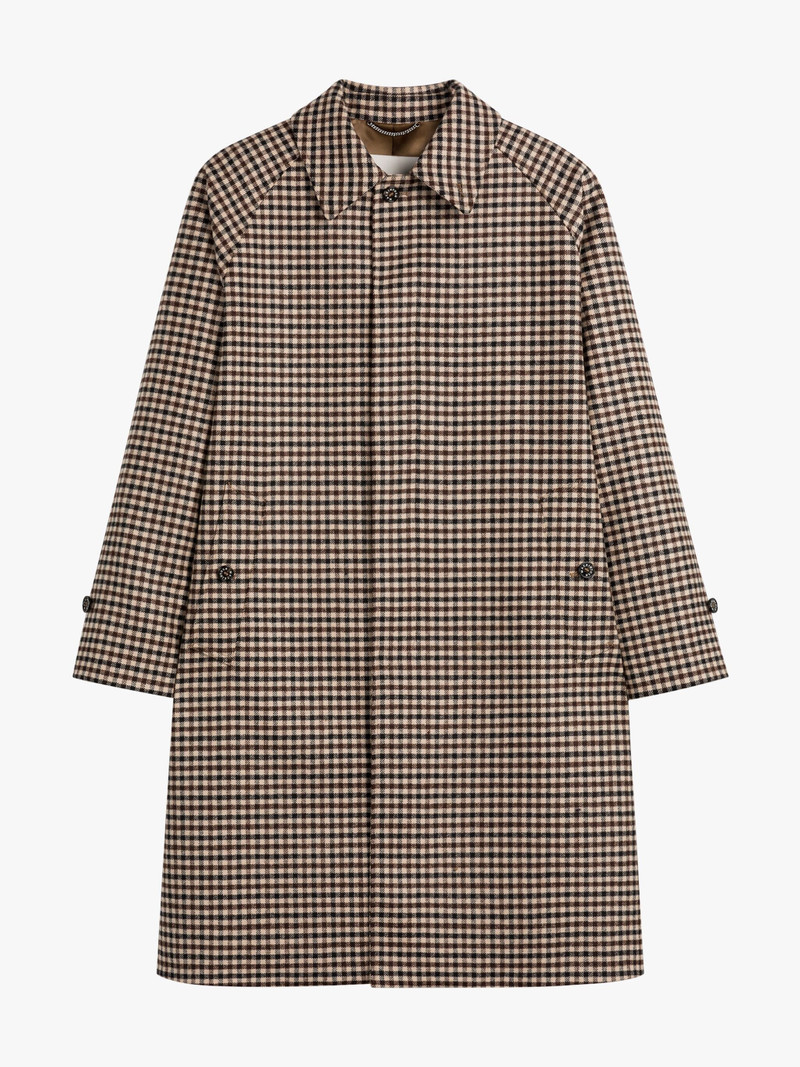 BELFORD BROWN SHEPHERD CHECK WOOL BALMACAAN COAT - 1