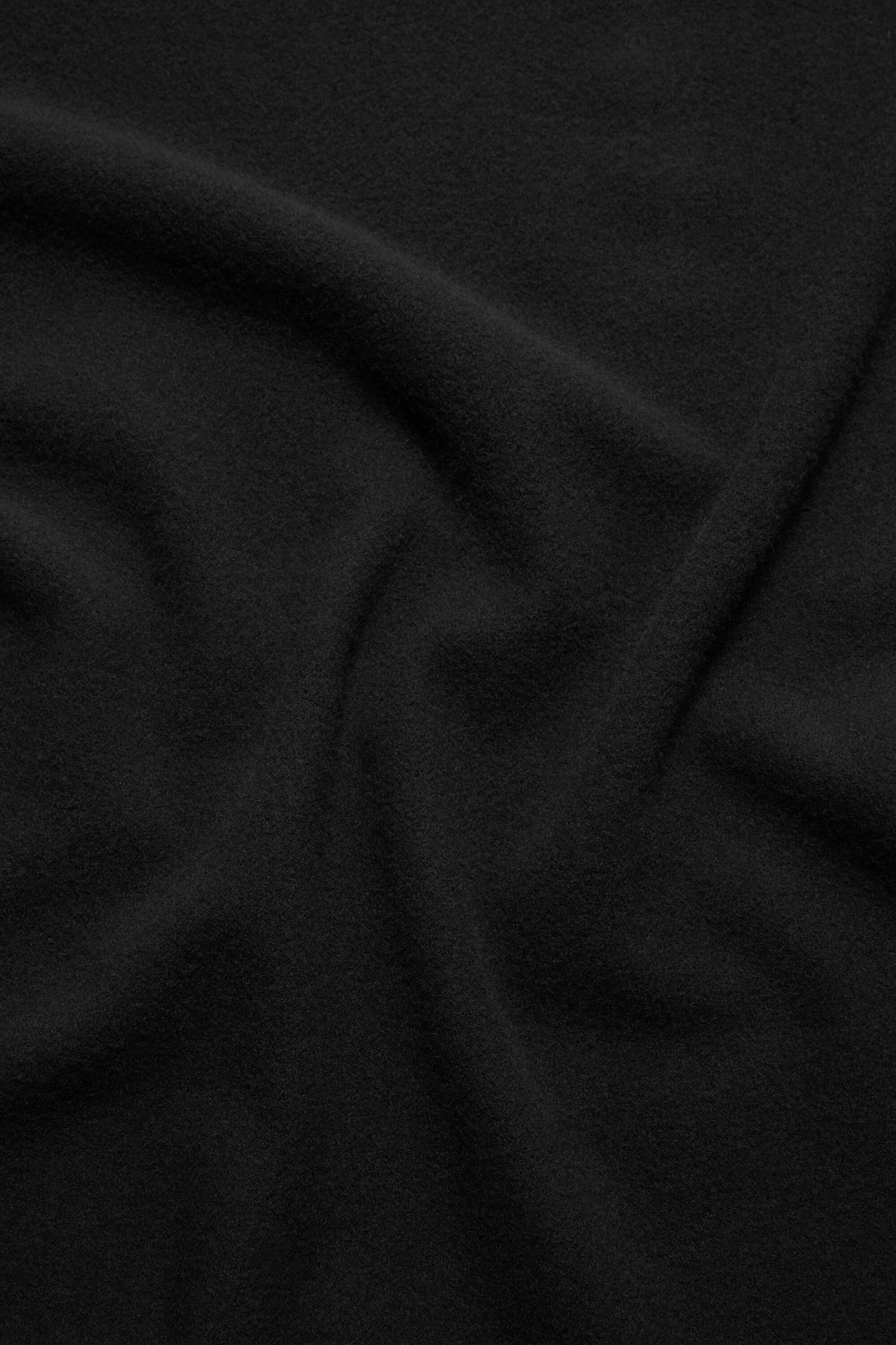 Fringe wool scarf – Narrow - Black - 5