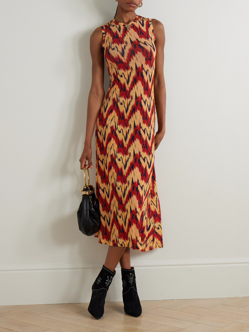 ULLA JOHNSON Orla Printed Stretch-jersey Midi Dress outlook