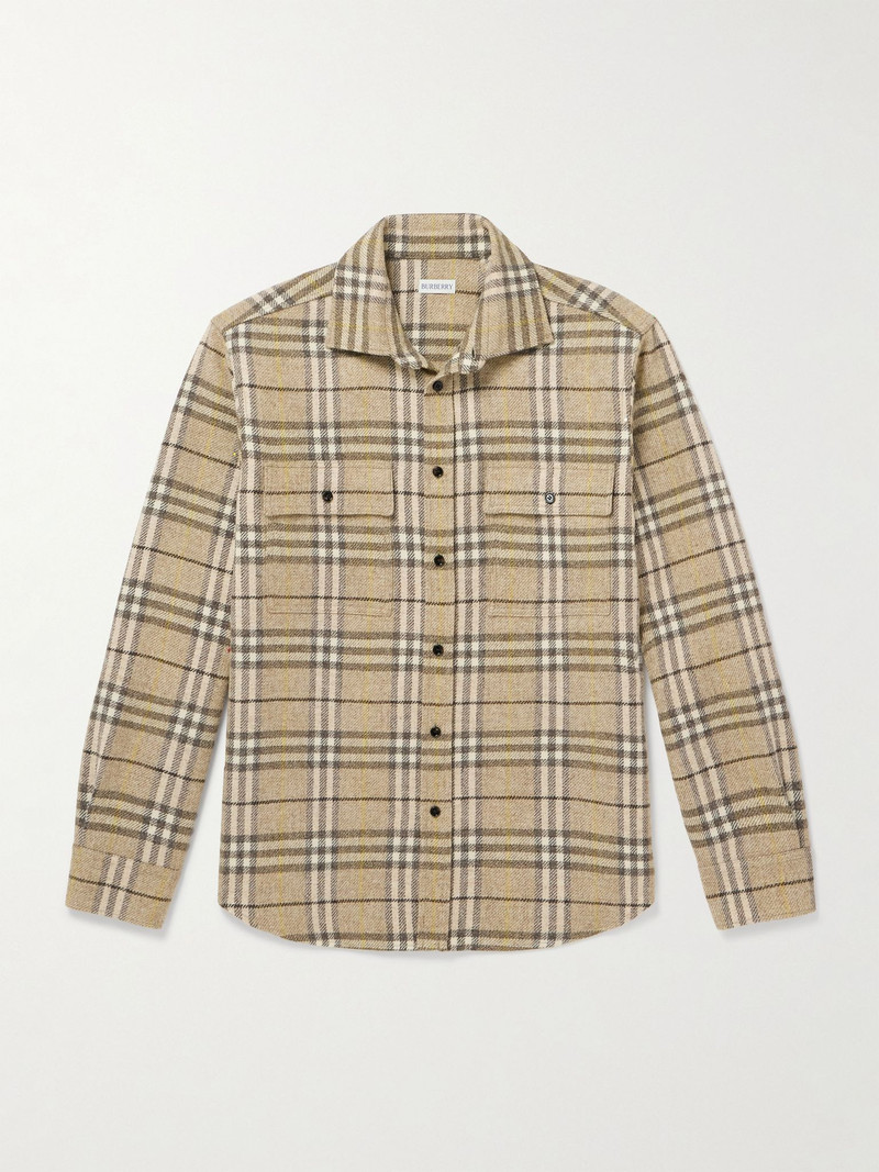 Checked Wool-Flannel Shirt Neutral 1