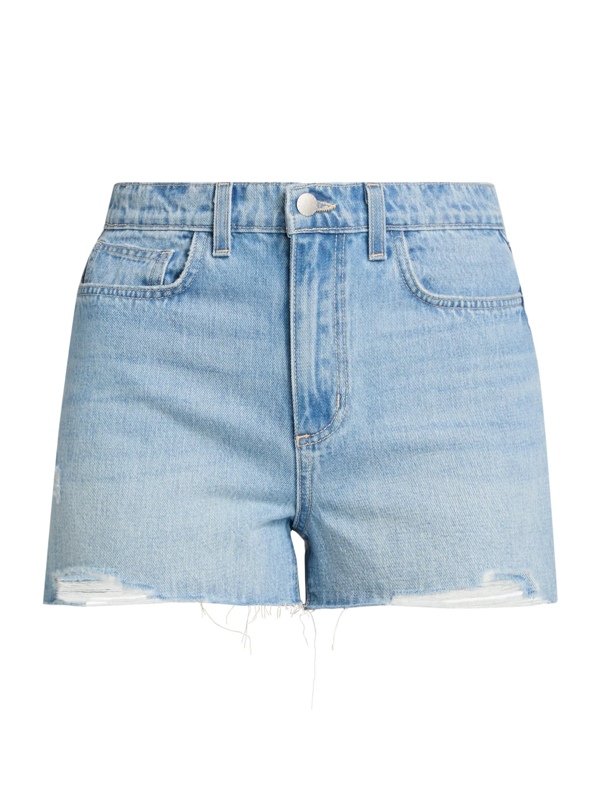 Women's Clark Denim High-Rise Shorts - Bellflower Destruct - 1