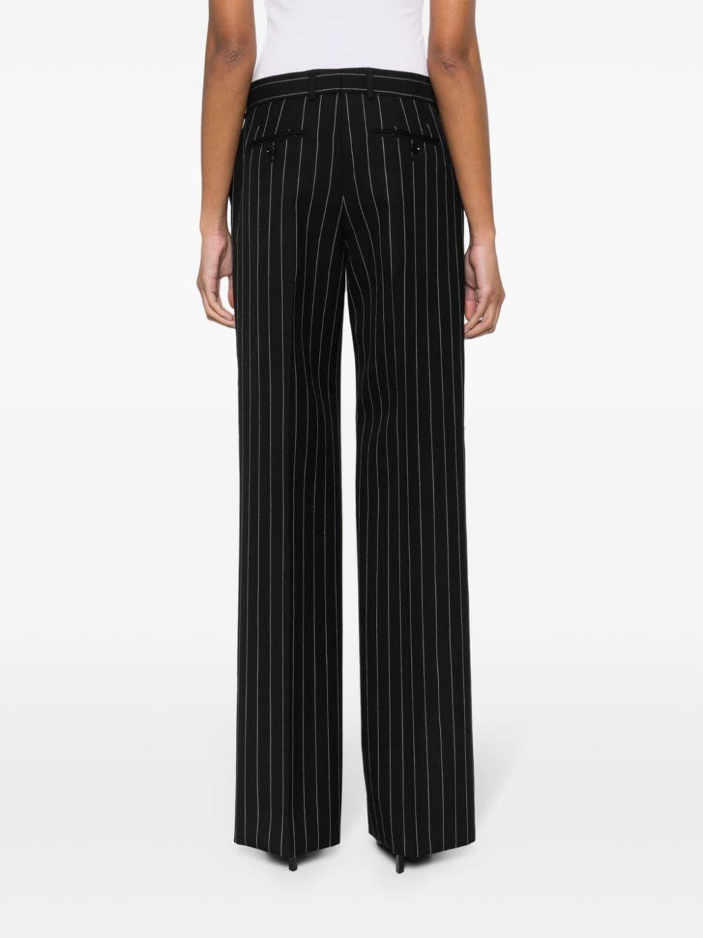 pinstriped straight-leg trousers - 4