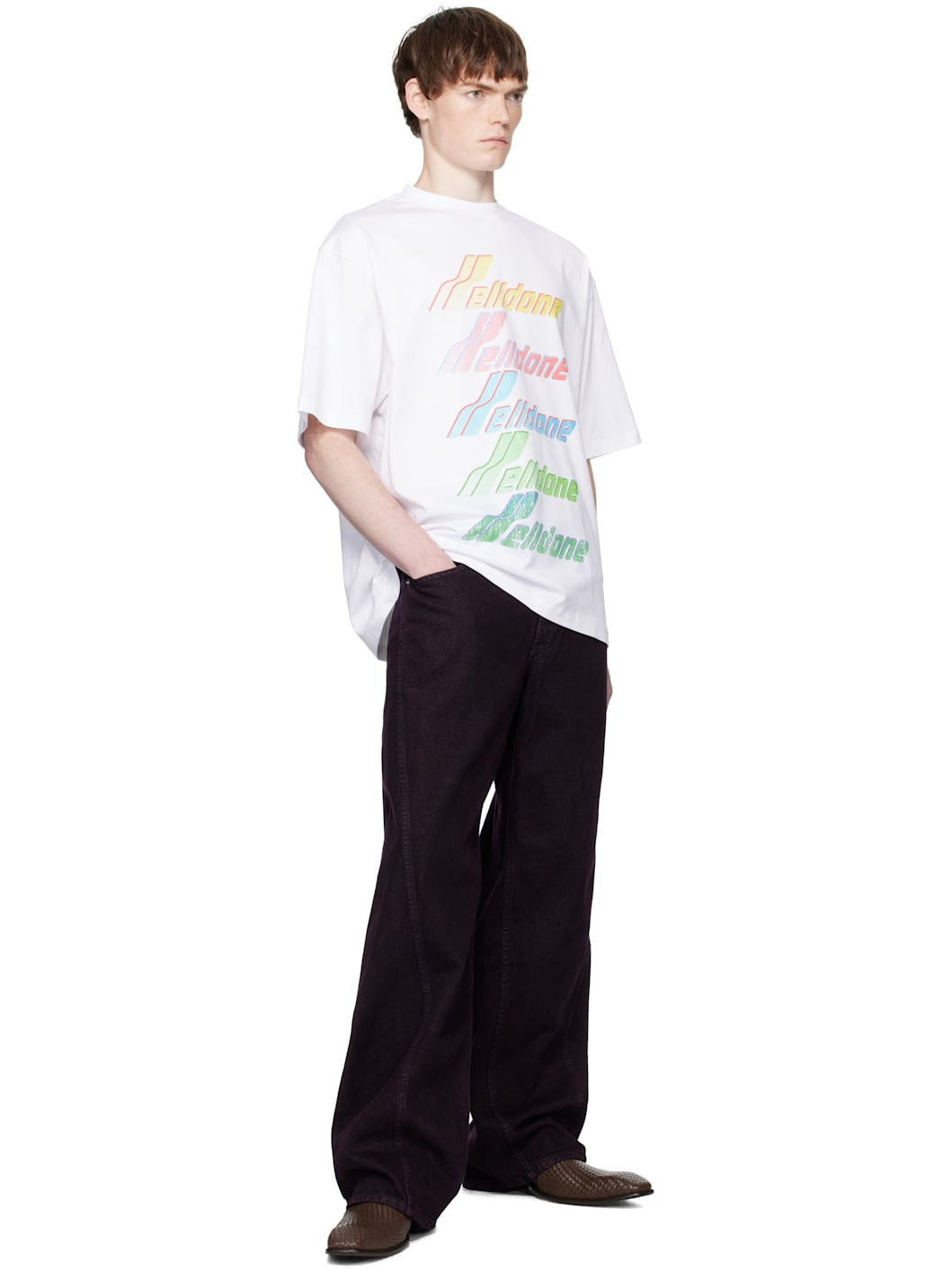 White Multi Rainbow Logo T-shirt - 4