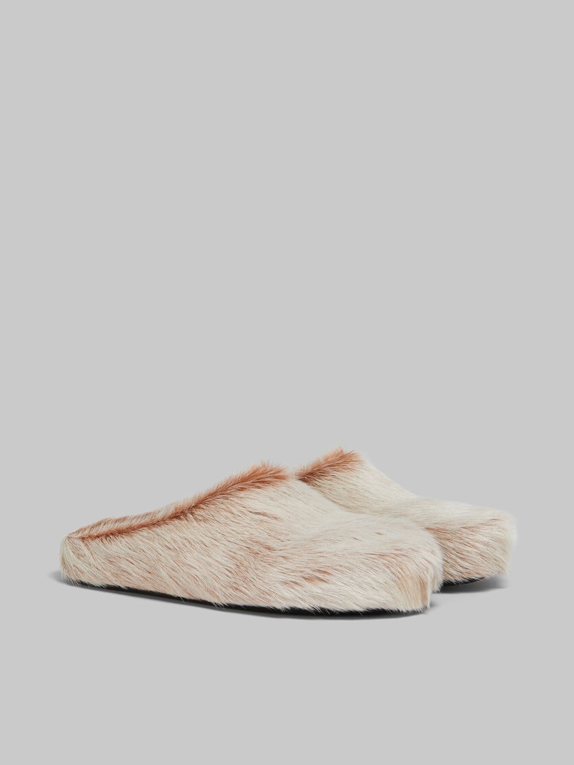 BEIGE LONG HAIR CALFSKIN FUSSBETT SABOT - 2