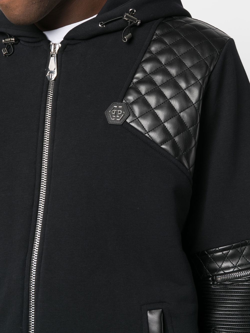 quilt-detail hooded tracksuit - 5