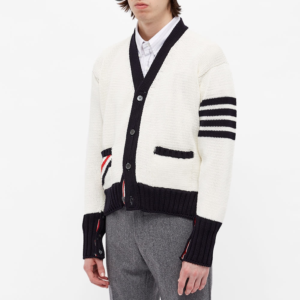 Thom Browne Engineered Stripe Intarsia Chunky Cardigan - 5