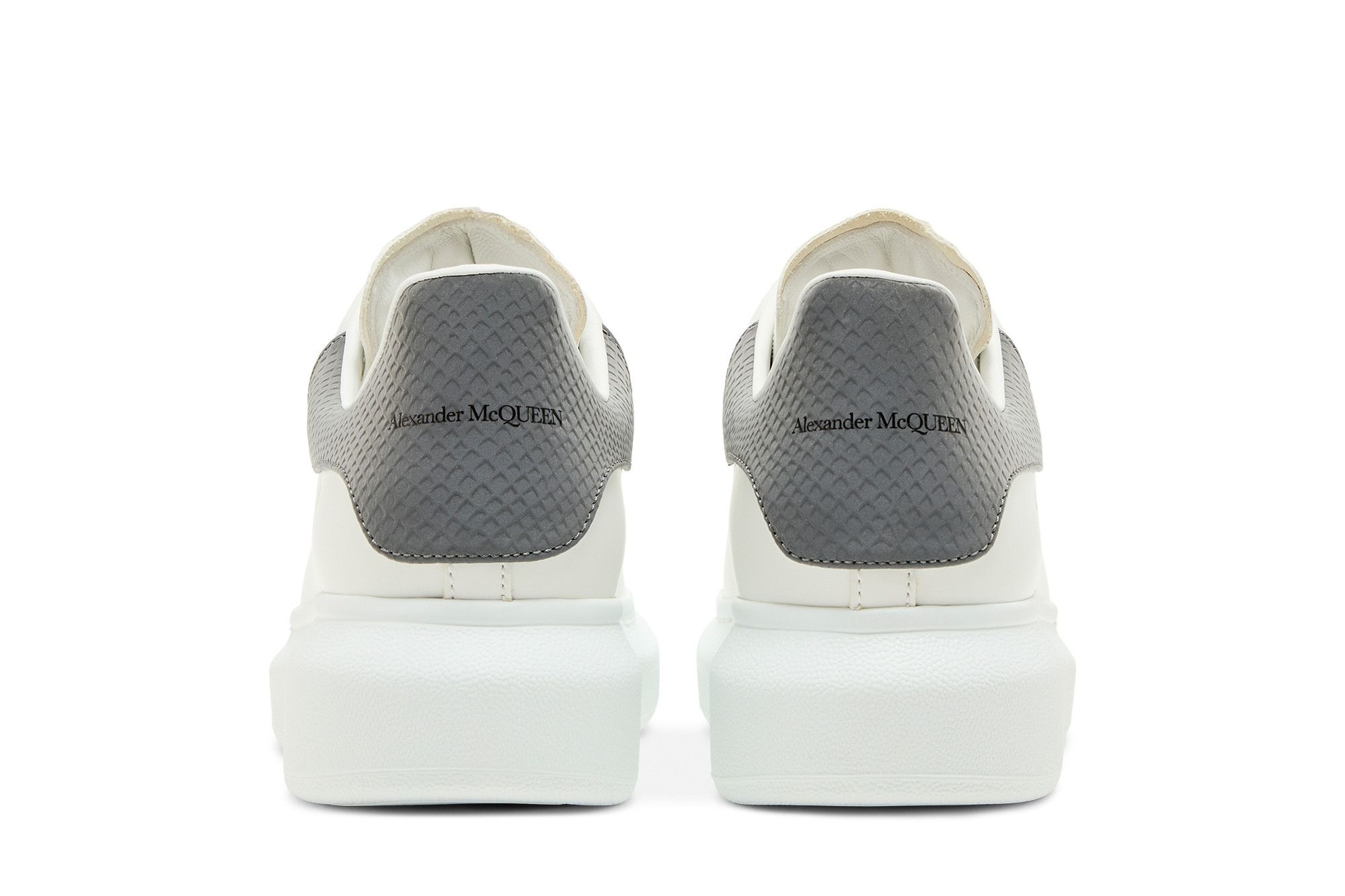 Alexander McQueen Wmns Oversized Sneaker 'White Grey Snakeskin' - 6