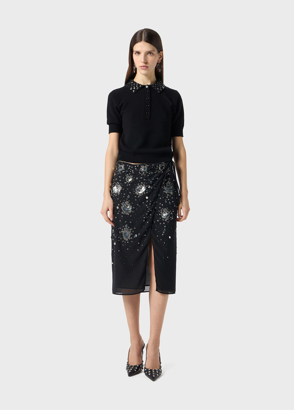 GEORGETTE SKIRT WITH HAND EMBROIDERY - 5