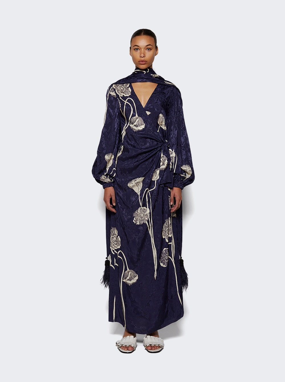 Spiritual Connections Wrap Dress Dark Blue - 3