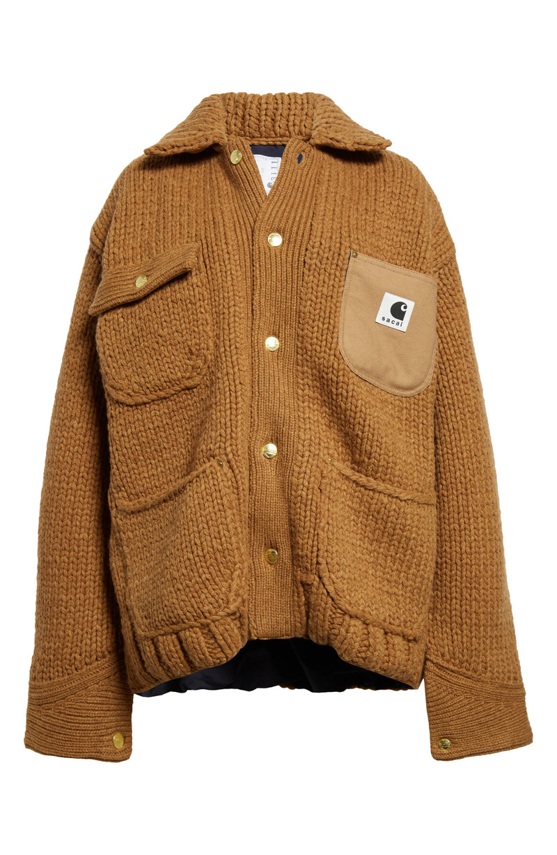Carhartt WIP Logo Patch Wool Blend Knit Jacket 7
