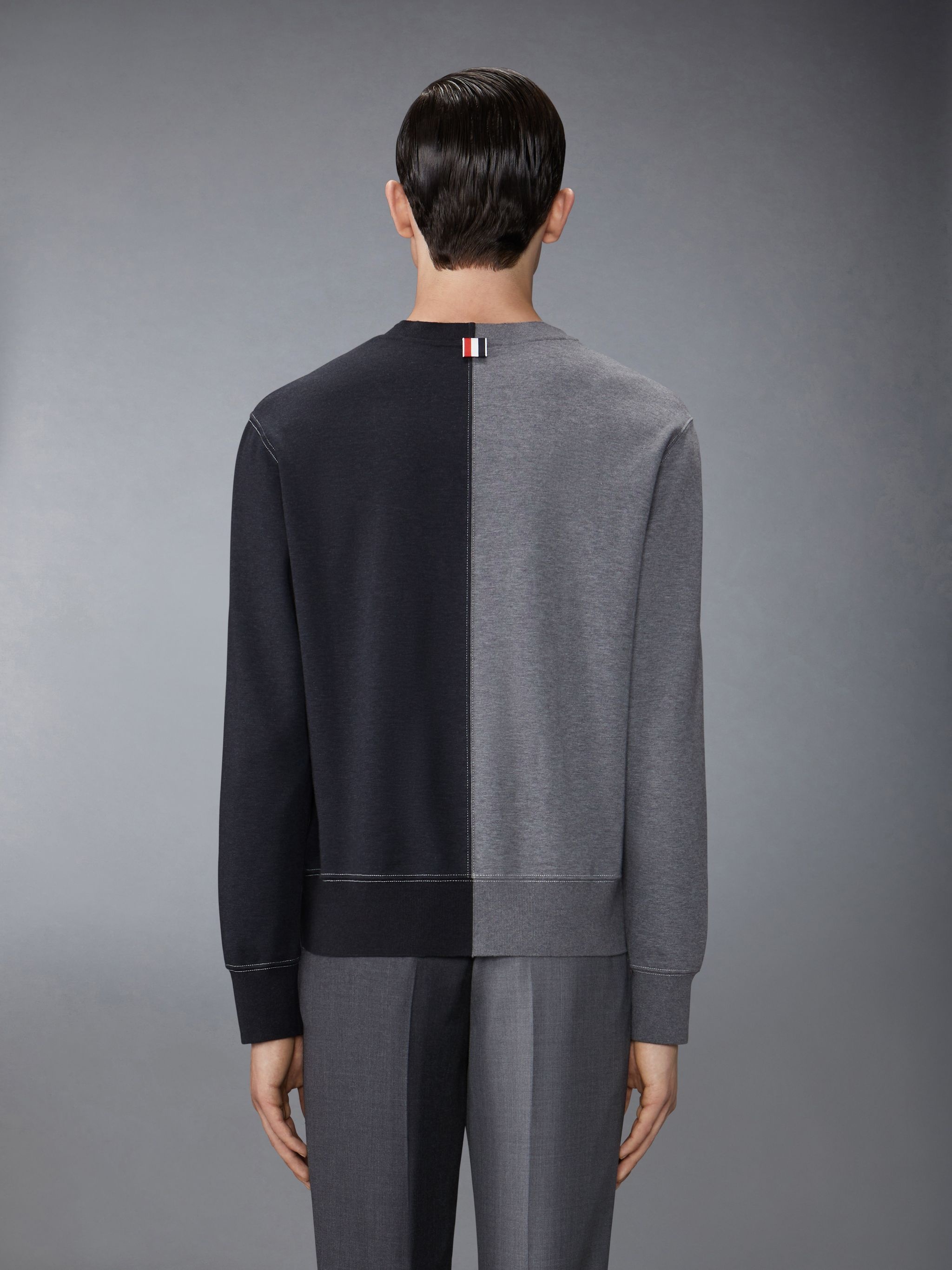 colour-block cotton jumper - 2
