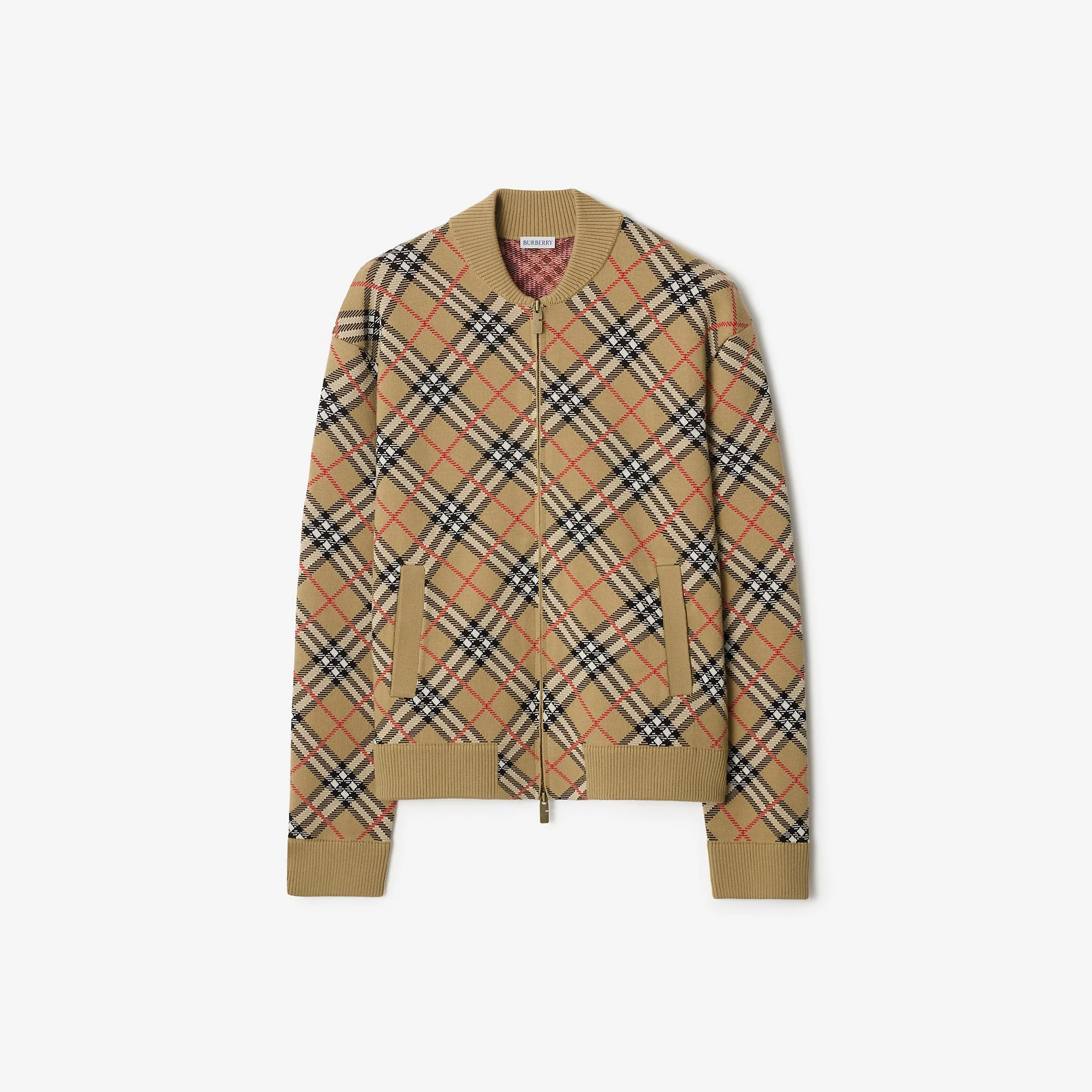 Check Cotton Wool Bomber Jacket - 1