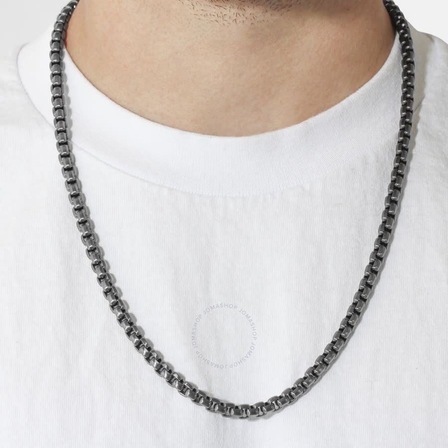 Robert Alton - Robert Alton Matte Grey Stainless Steel Chain and Bracelet 2-Piece Set - 2