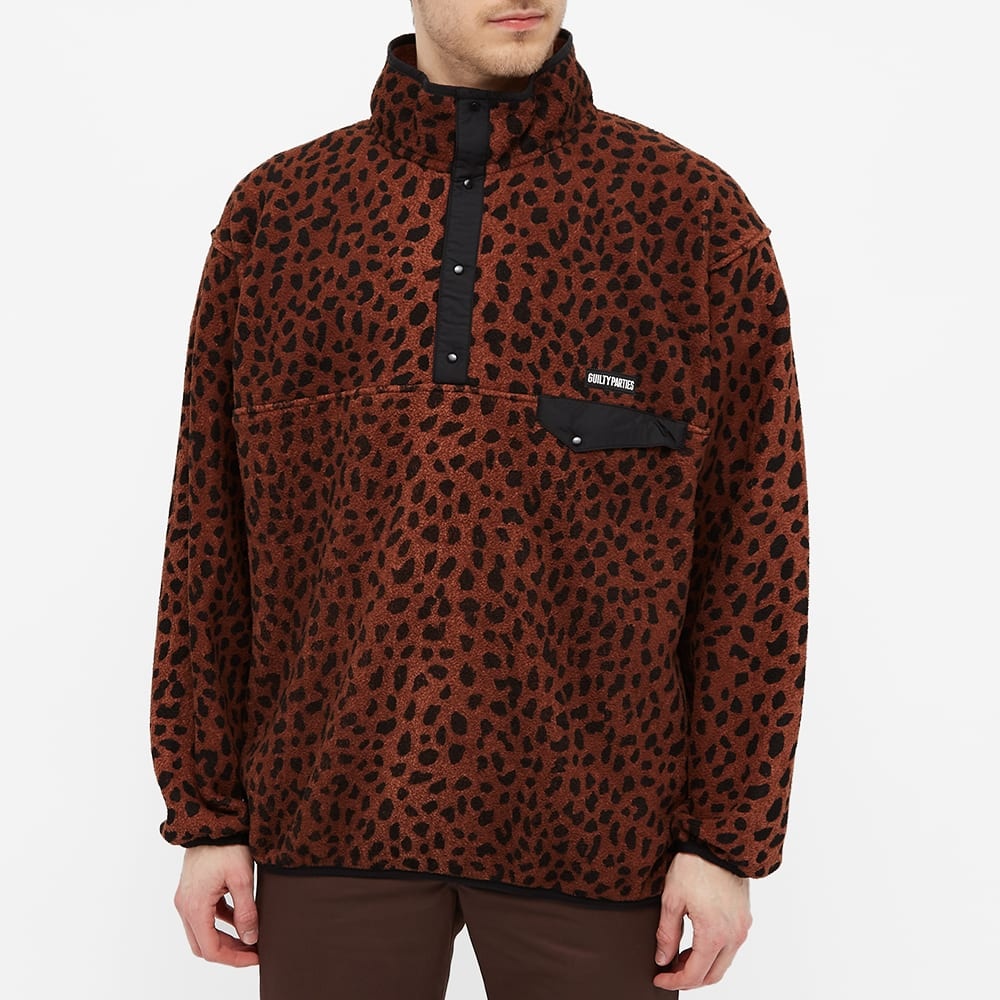 Wacko Maria Leopard Pullover Boa Fleece Jacket - 4