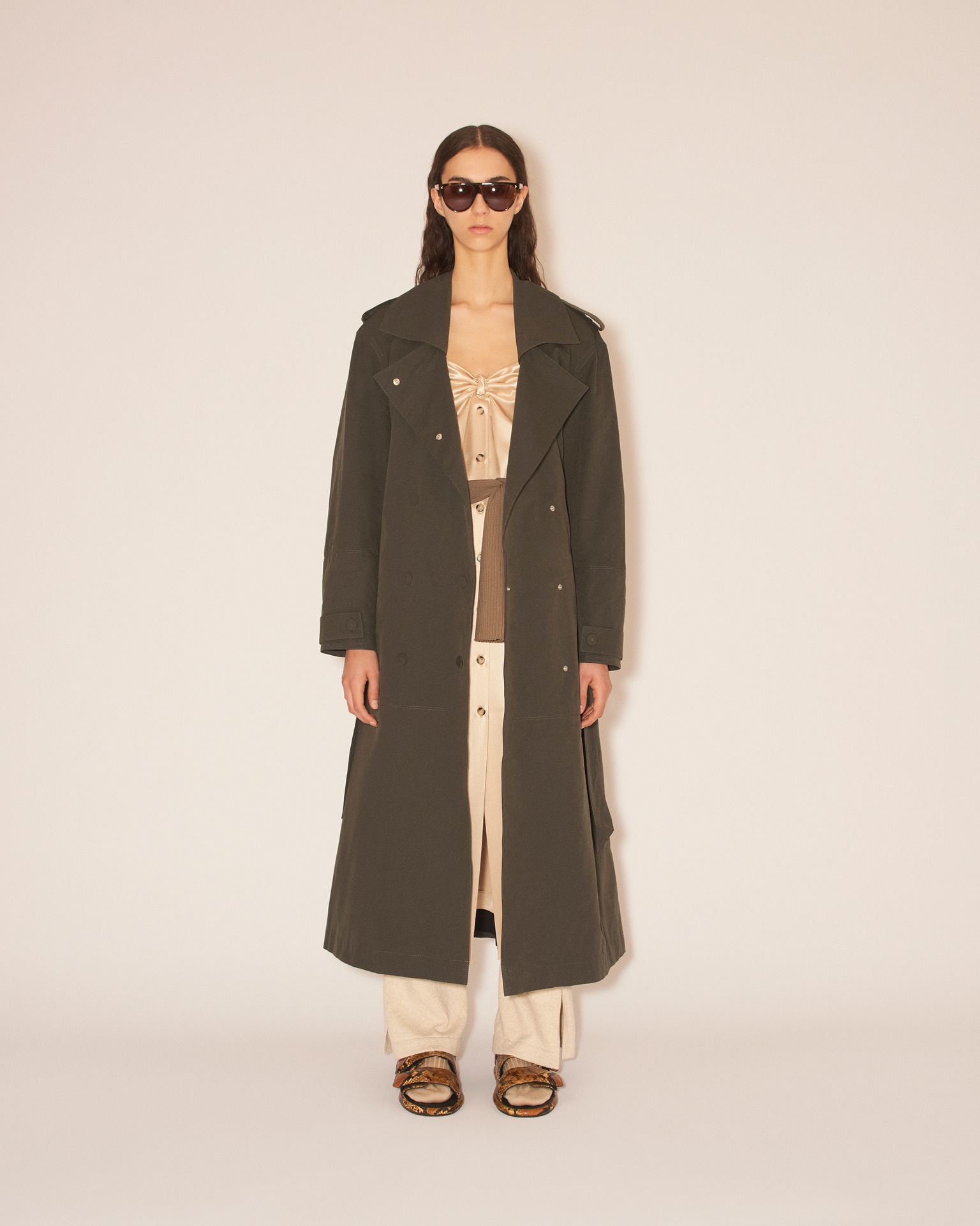 MEEKA - Oversized trench coat - Dark moss - 3