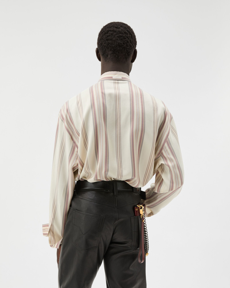 Striped Silk Loose Shirt 3