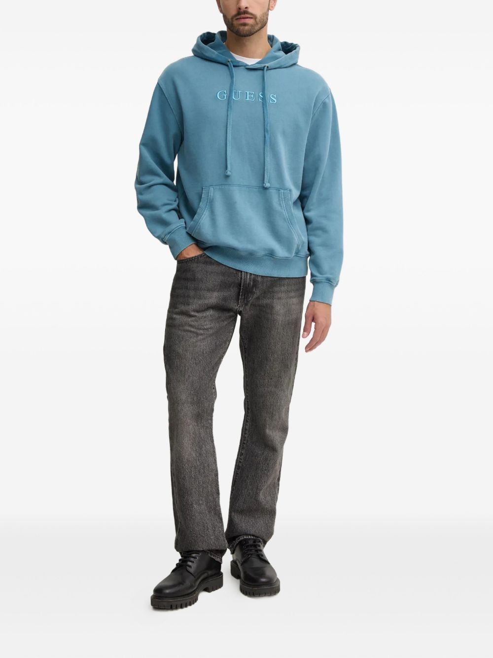 embroidered logo hoodie - 2