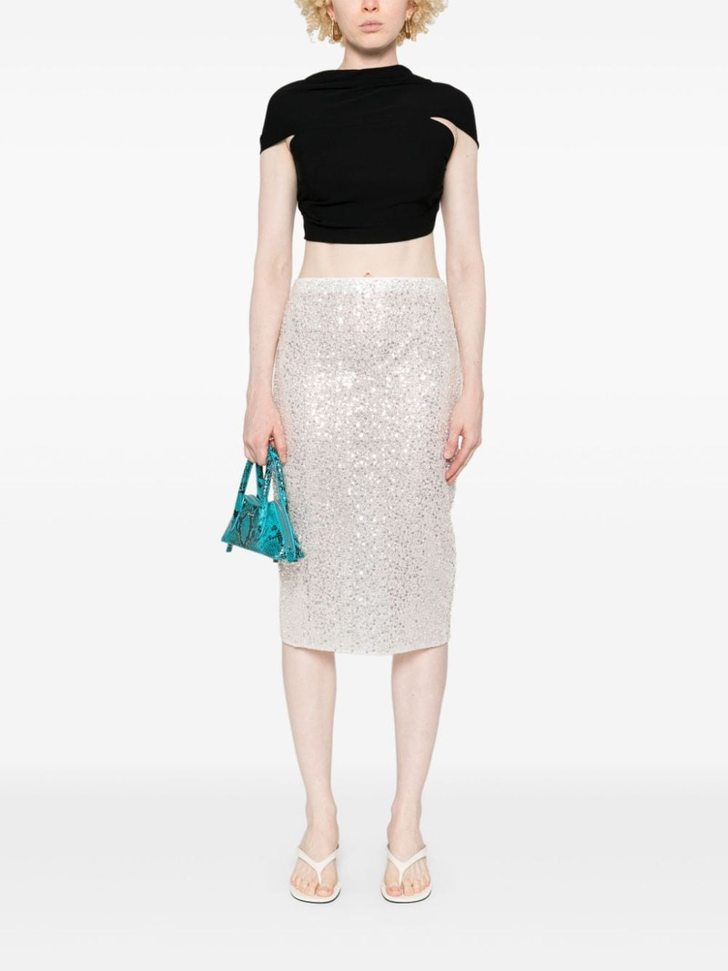 CASABLANCA crepe draped crop top outlook