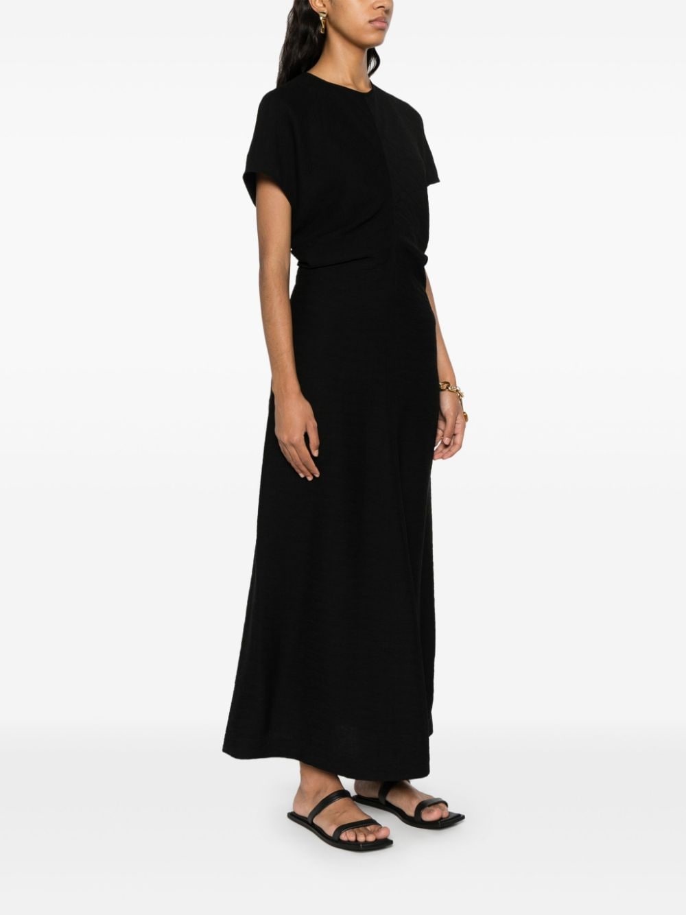 slouch-waist plissÃ© midi dress - 3