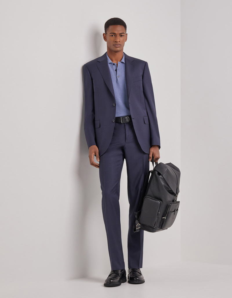 Canali NAVY BLUE OVERCHECK WOOL REGULAR-FIT SUIT outlook