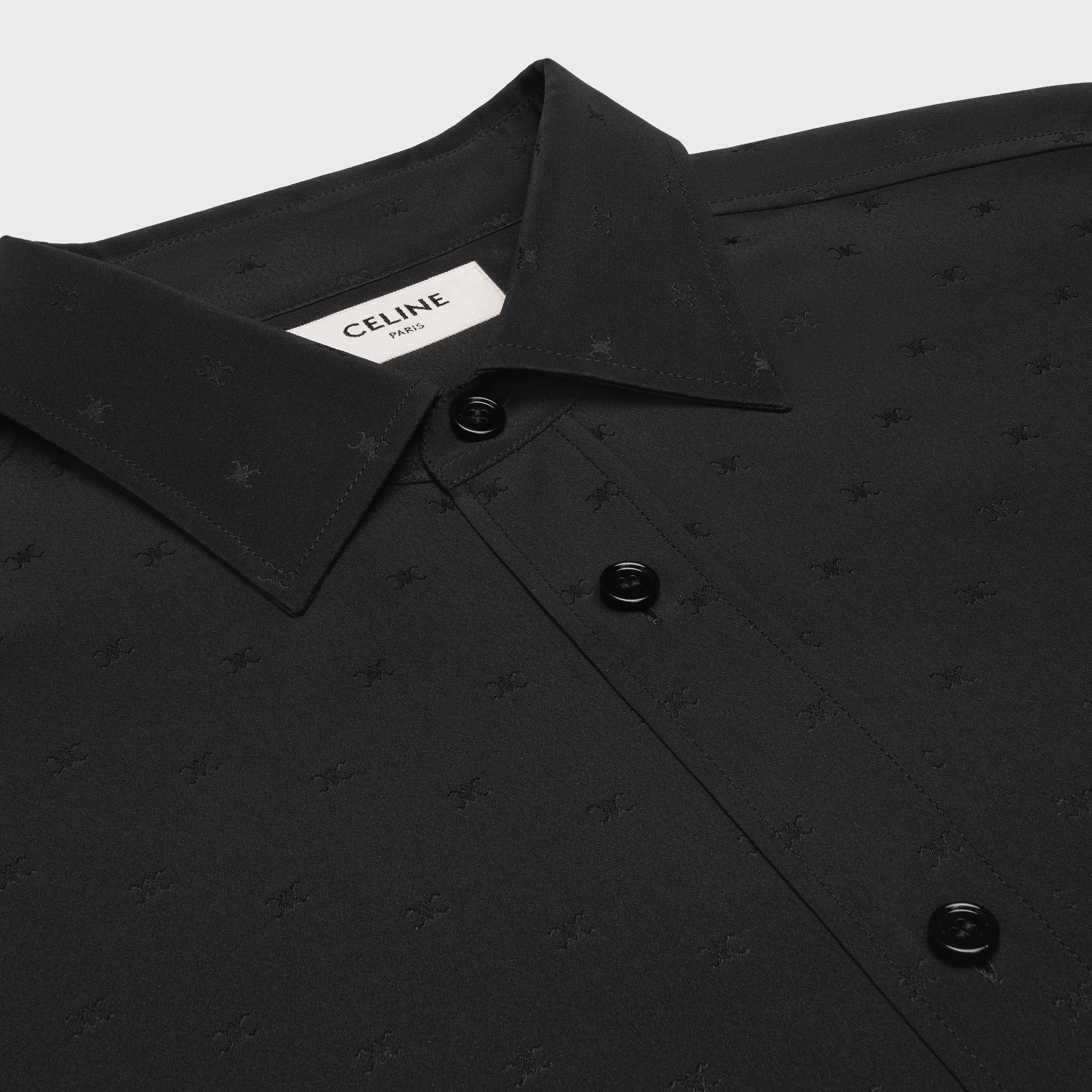 loose carnaby shirt in silk jacquard - 3