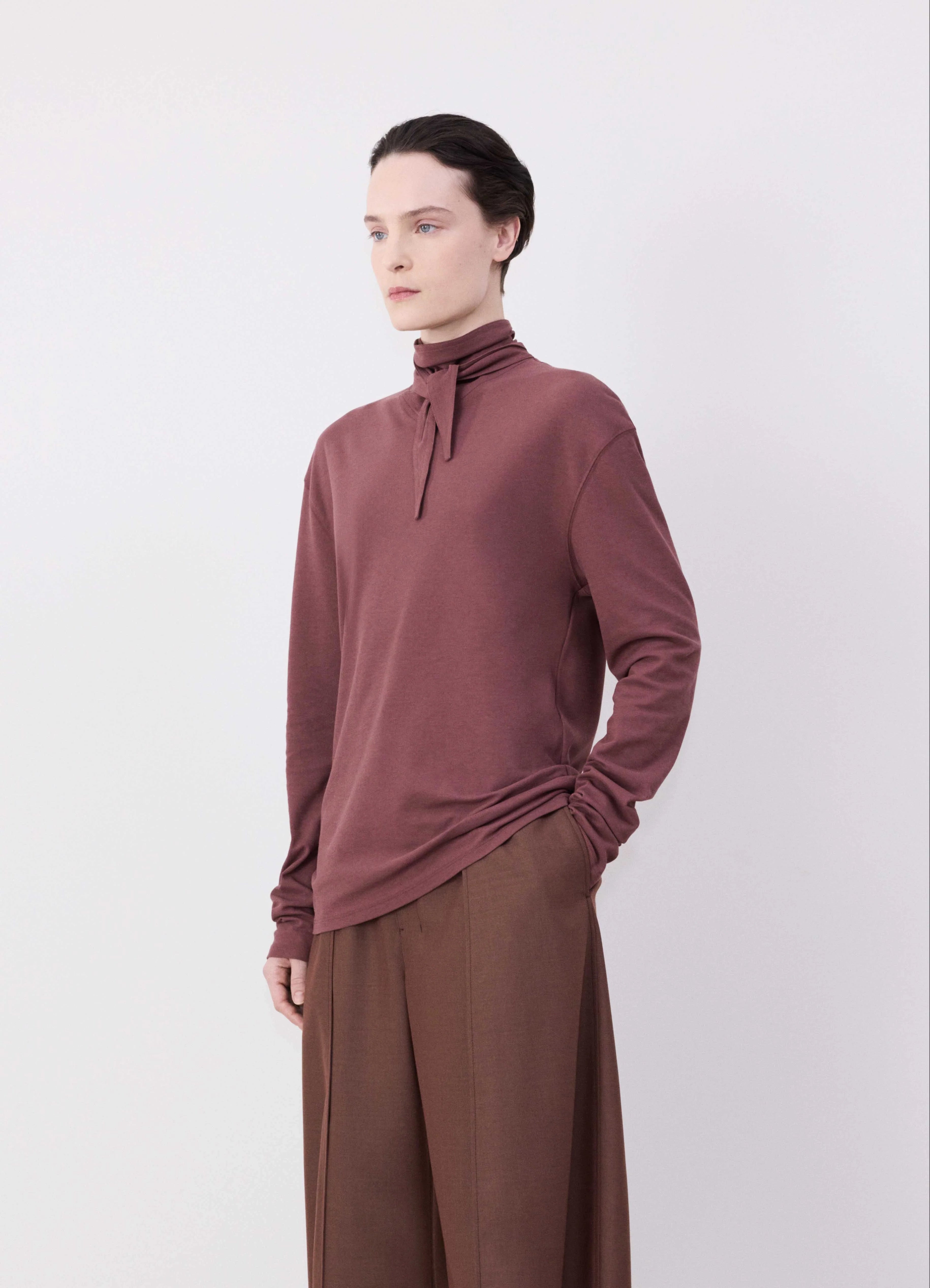 LONG SLEEVE FOULARD TOP - 3