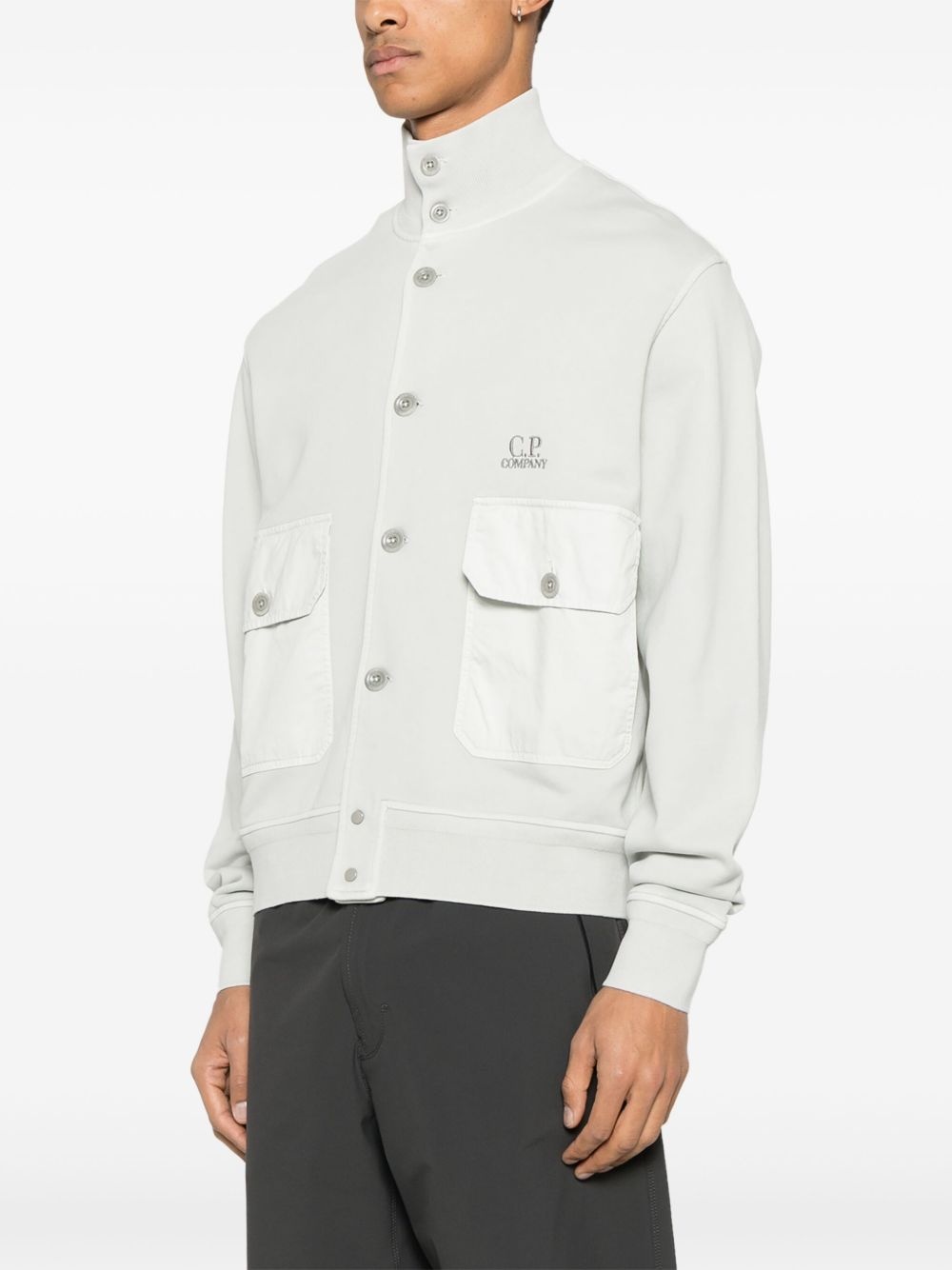 diagonal-fleece cotton sweatshirt - 3