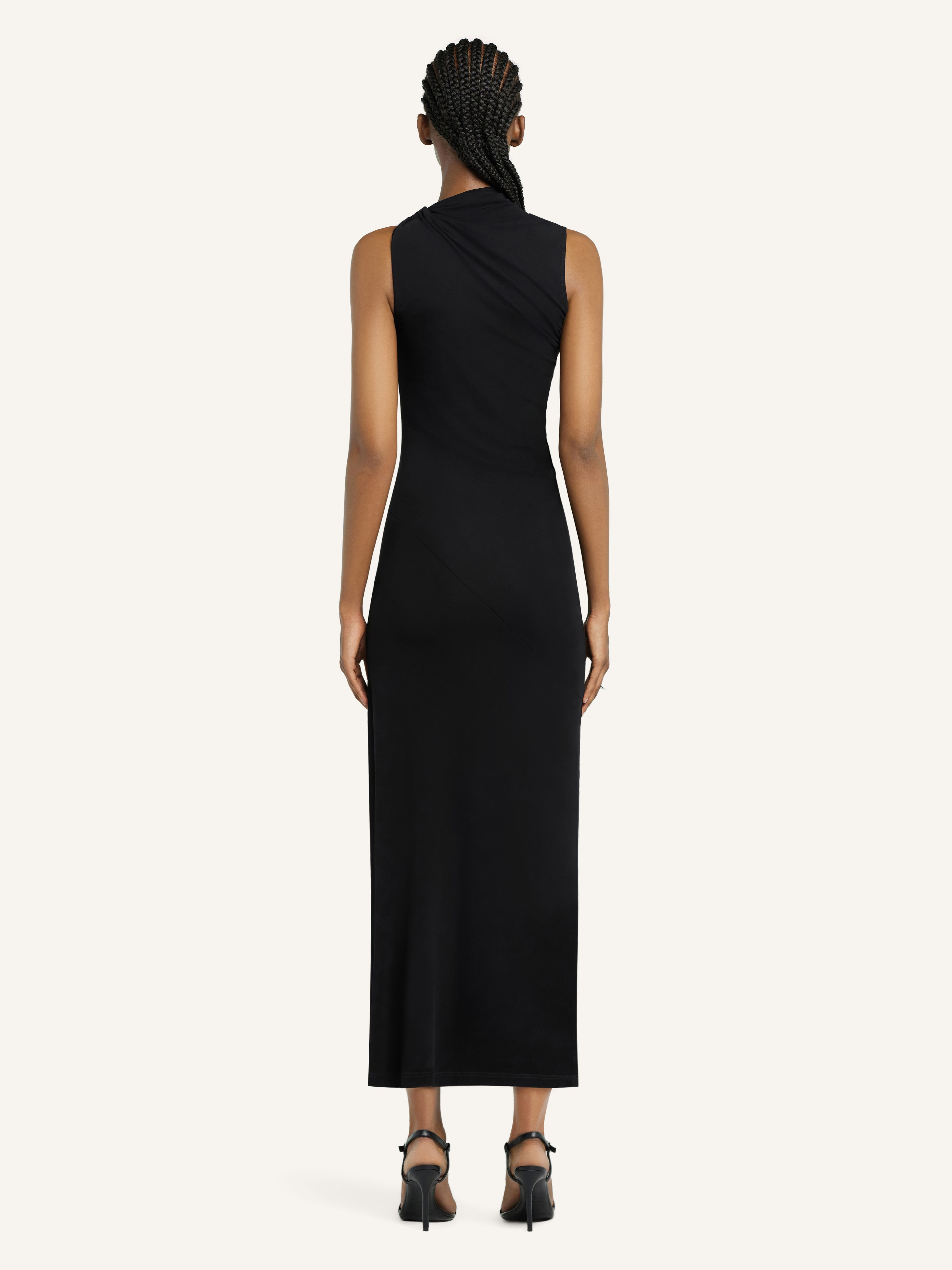 LONG DRAPED DRESS - 4