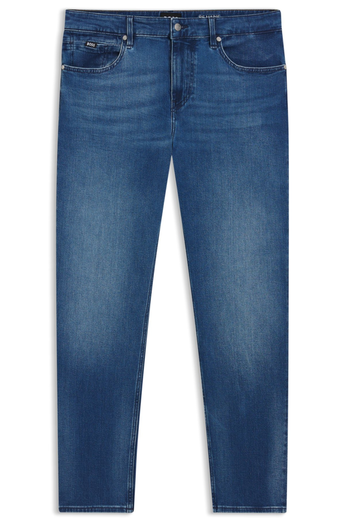 REGULAR-FIT JEANS IN BLUE SOFT-TOUCH DENIM - 1