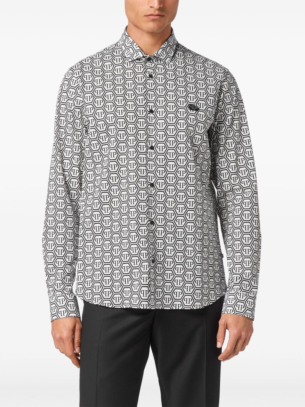monogram-print shirt - 3