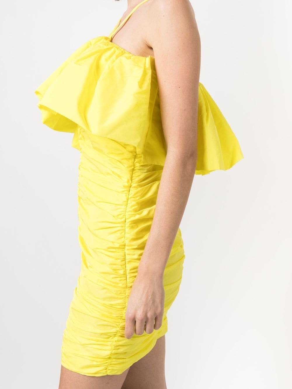 ruched ruffle-trim mini dress - 5
