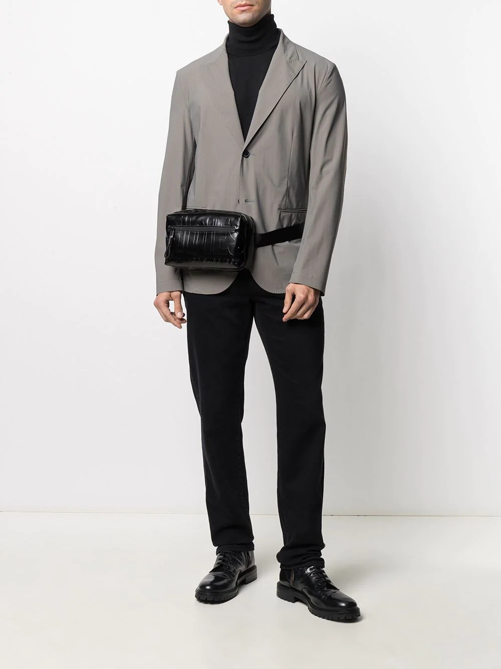 logo debossed buckled belt bag - 2