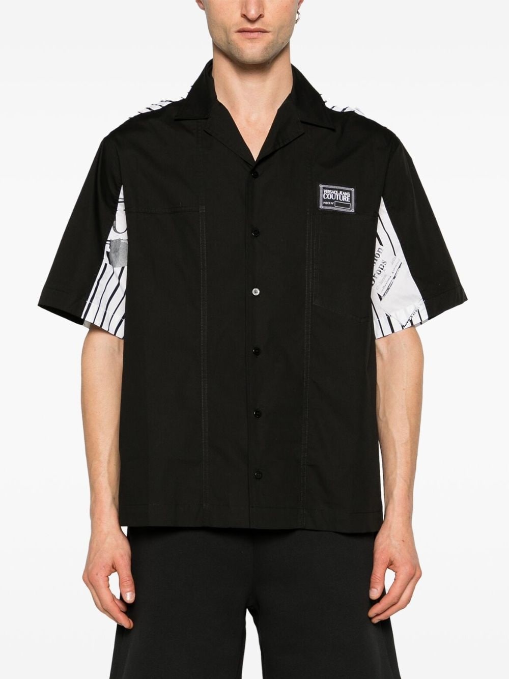 panelled cotton shirt - 3