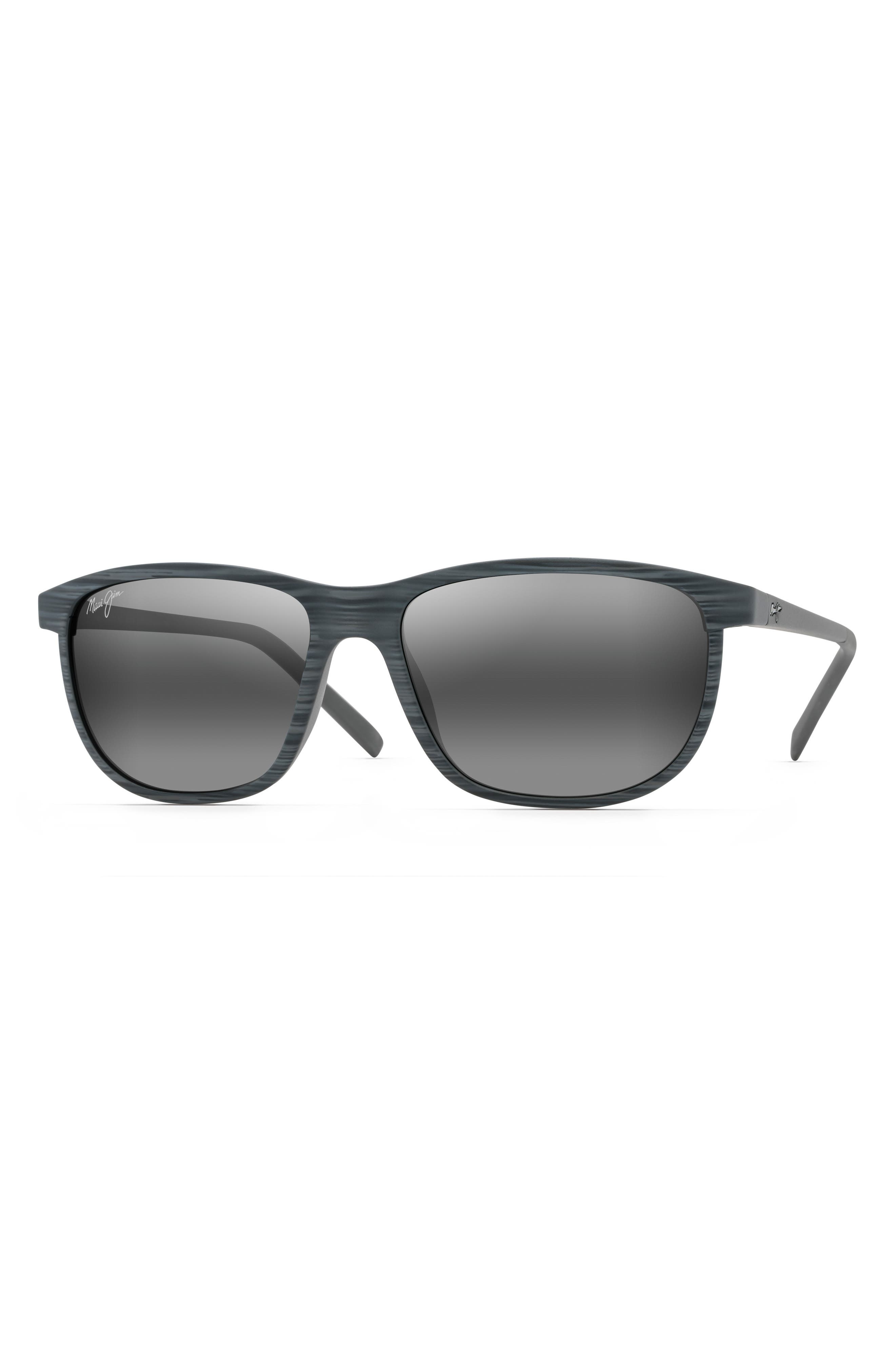Maui Jim Lele Kawa 58mm Polarized Square Sunglasses in Grey Stripe/Neutral Grey at Nordstrom - 3