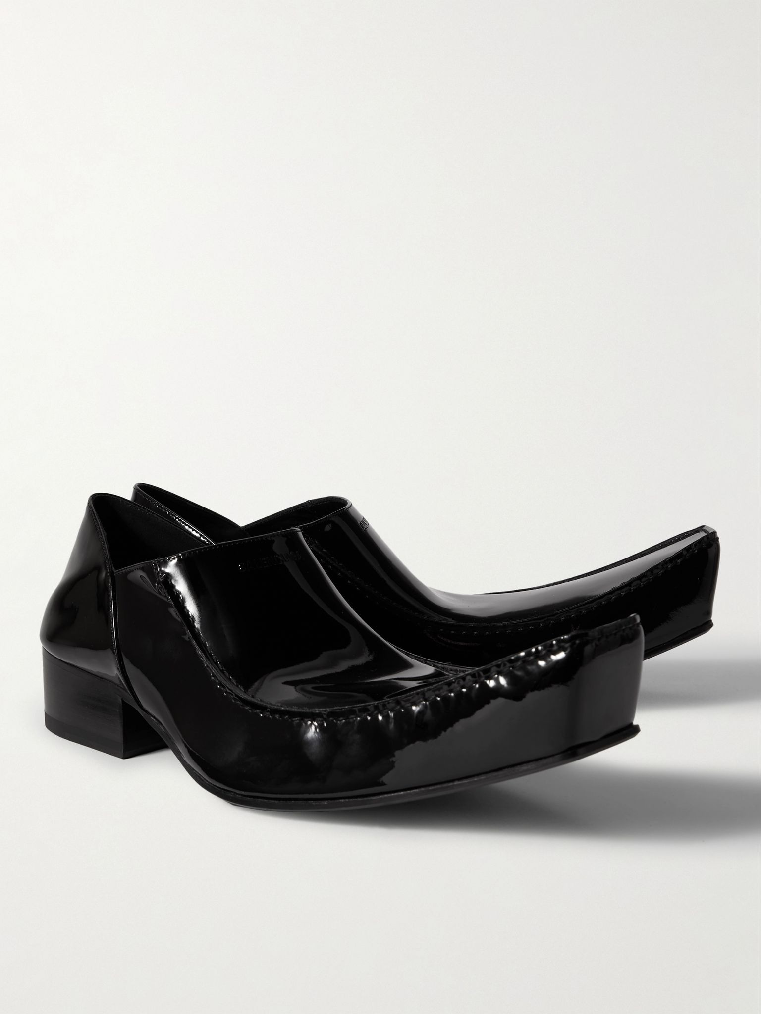 Romeo Collapsible-Heel Patent-Leather Loafers Black - 4