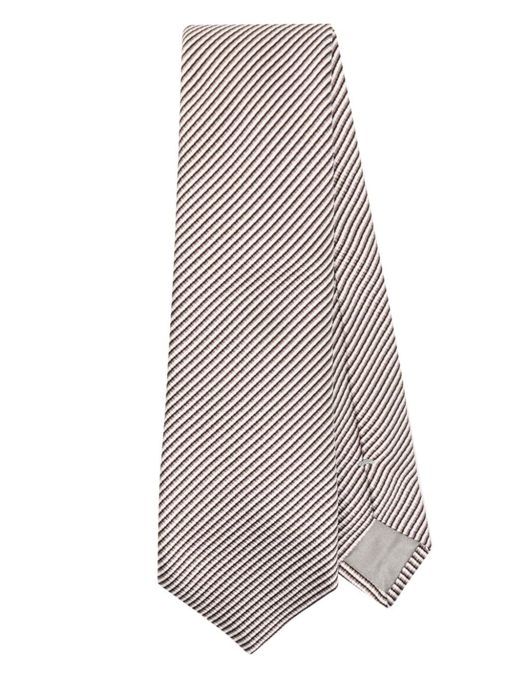 striped satin tie - 1