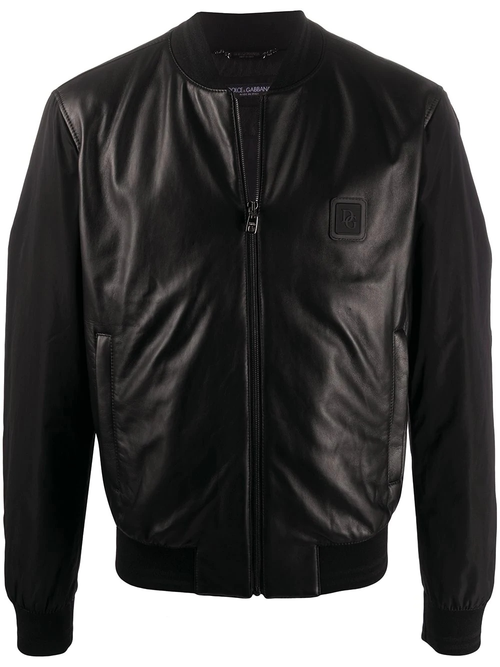 leather panel jacket - 1