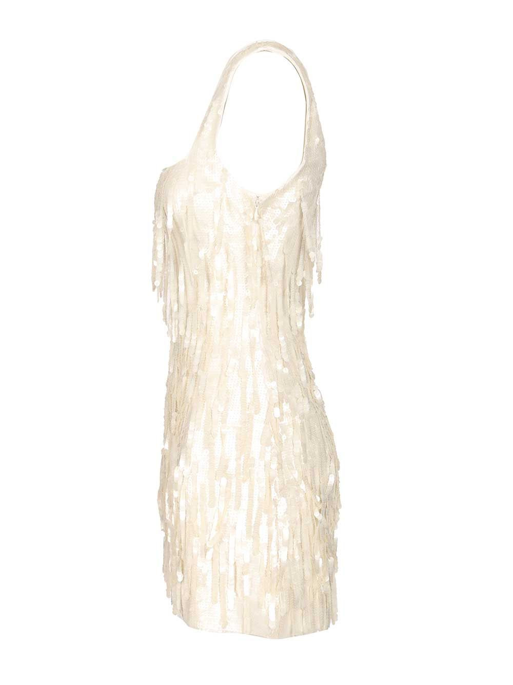 Le Sable Dress Pailettes Fringe Dresses White - 3