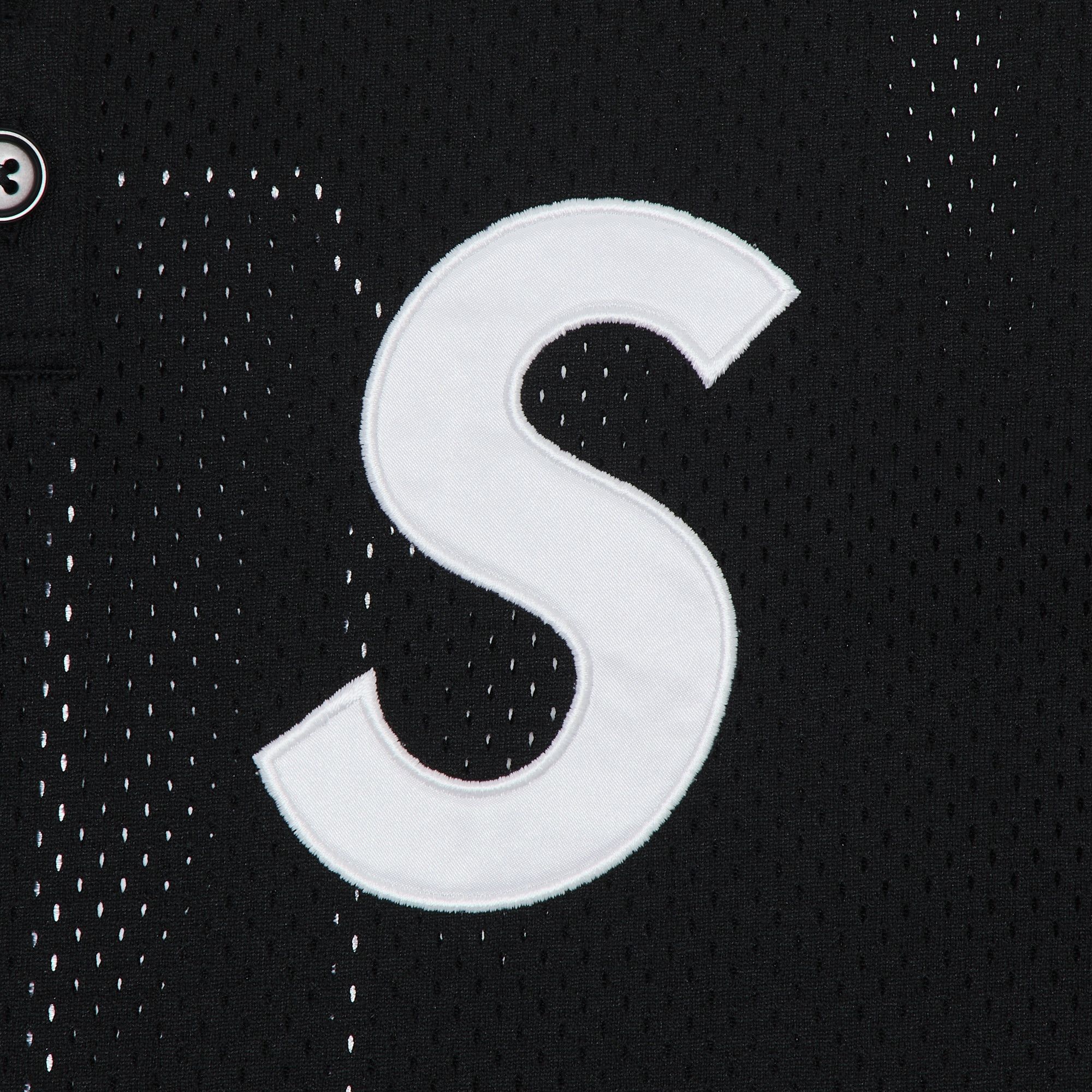 Supreme S Logo Baseball Henley 'Black' - 3