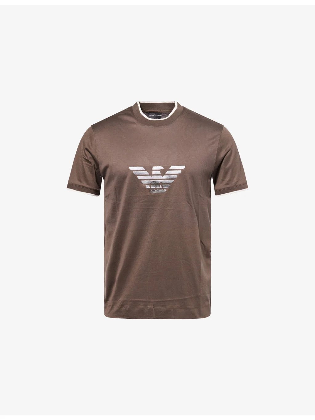 Eagle-Embroidery Short-Sleeves Woven T-Shirt - 1